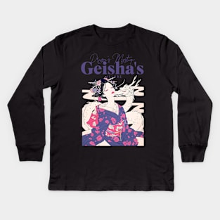 Geisha and Dragon 7001 Kids Long Sleeve T-Shirt